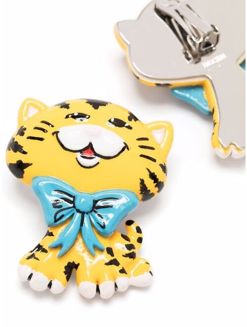 Moschino cat clip-on earrings
