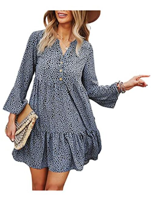 Anna Kaci Anna-Kaci Women Dress Casual Loose Flowy Swing Shift Dresses