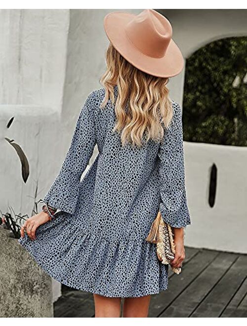 Anna Kaci Anna-Kaci Women Dress Casual Loose Flowy Swing Shift Dresses