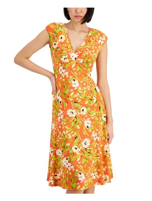Kasper A-Line Floral Midi Dress