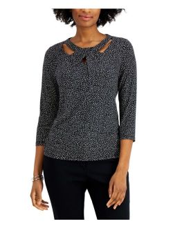 Printed Twist-Neck Top