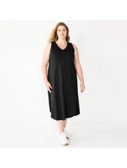 Plus Size Sonoma Goods For Life Sleeveless Shirttail Knit Midi Dress