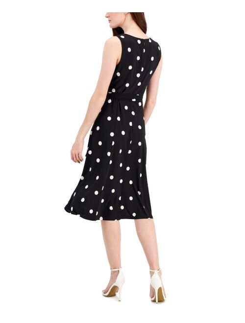 Kasper Women's Dot-Print Midi Dress