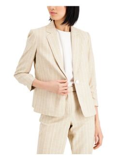 Women's Textured-Stripe One-Button Blazer