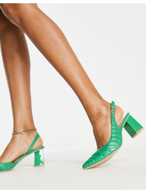 RAID Wide Fit Adonis mid heel shoes in green