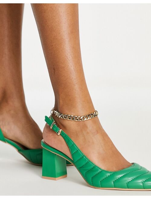 RAID Wide Fit Adonis mid heel shoes in green