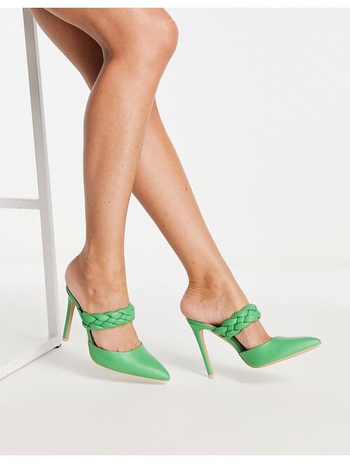 RAID Alessi braid strap heel shoes in green