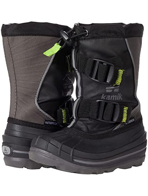 Kamik Kids Glacial 4 Unisex Adjustable Slip On Waterproof Rain Boot