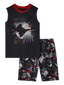 Boys Sleeveless Tank Top and Shorts 2 Piece Pajama Sets