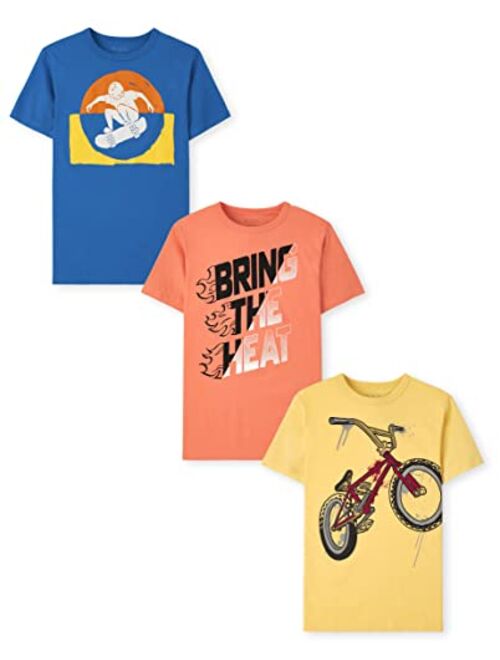 The Children's Place Boys Short Sleeve Graphic T-Shirt 3-Pack