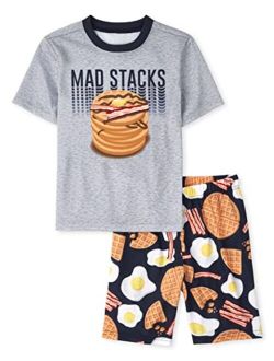 Boys Sleeve Top and Shorts 2 Piece Pajama Set