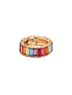 Kenneth Jay Lane Women's Gold Rainbow Baguettes Eternity Ring