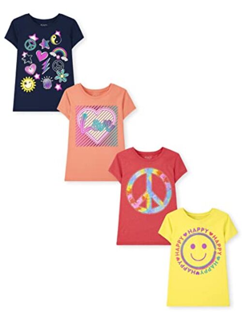 The Children's Place Girls Short Sleeve Graphic T-Shirt 4-Pack