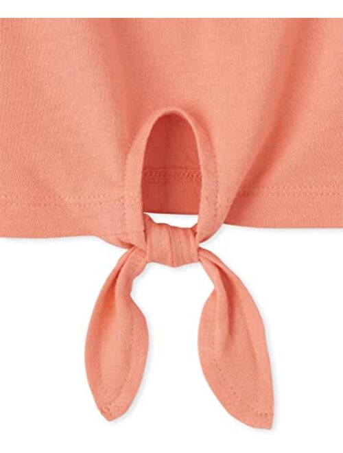 The Children's Place Girls Short Sleeve Tie Front Top