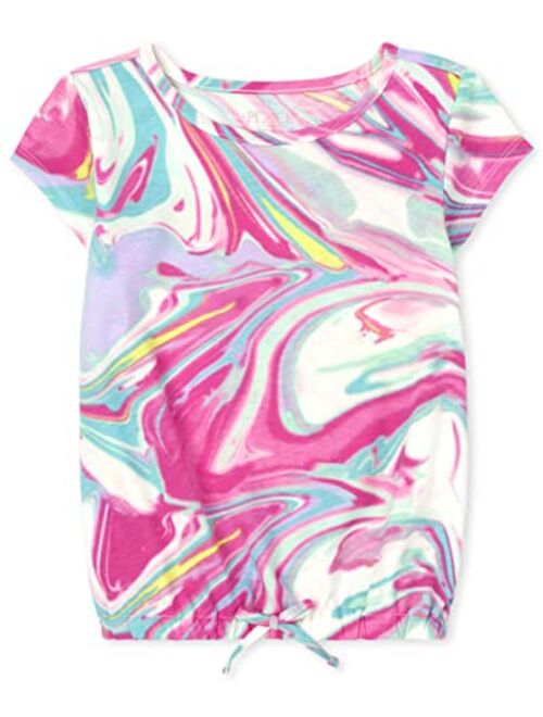 The Children's Place Girls Print Cinch Front Top
