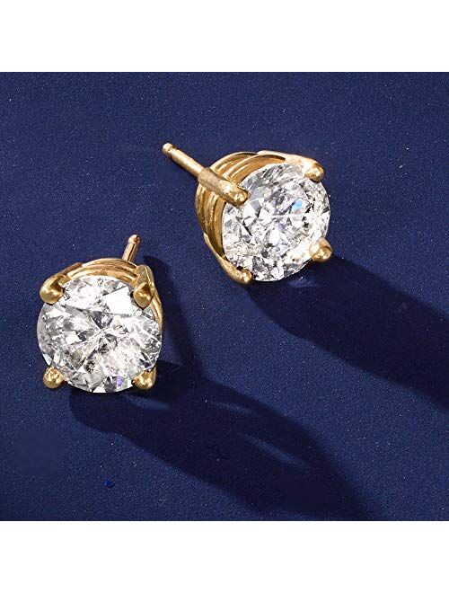 Ross-Simons 3.00 ct. t.w. Diamond Stud Earrings in 14kt Yellow Gold