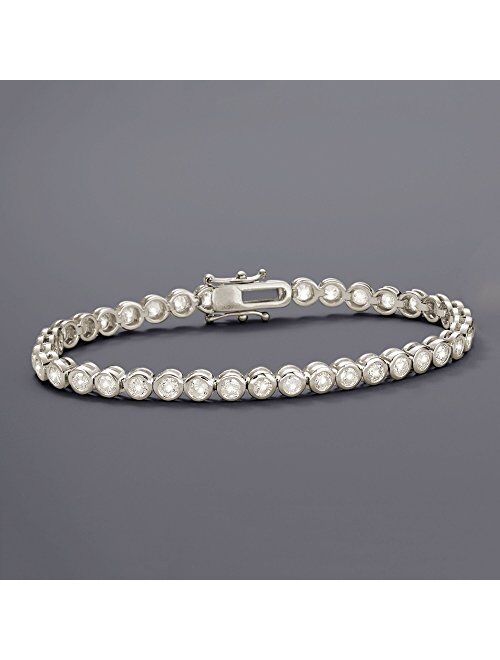 Ross-Simons 5.00 ct. t.w. Bezel-Set Diamond Tennis Bracelet in 14kt White Gold