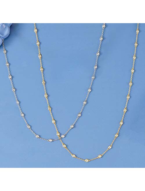 Ross-Simons 14kt Gold Diamond Bezel-Set Station Necklace