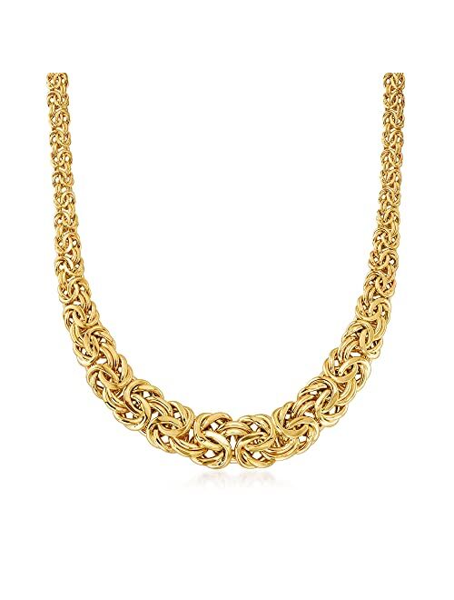 Ross-Simons Italian 18kt Yellow Gold Graduated Byzantine Necklace