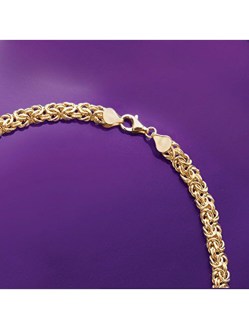Ross-Simons Italian 18kt Yellow Gold Graduated Byzantine Necklace