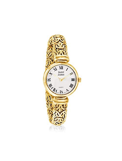 Ross-Simons Saint James Women's 22mm 14kt Yellow Gold Byzantine Watch. 7 inches