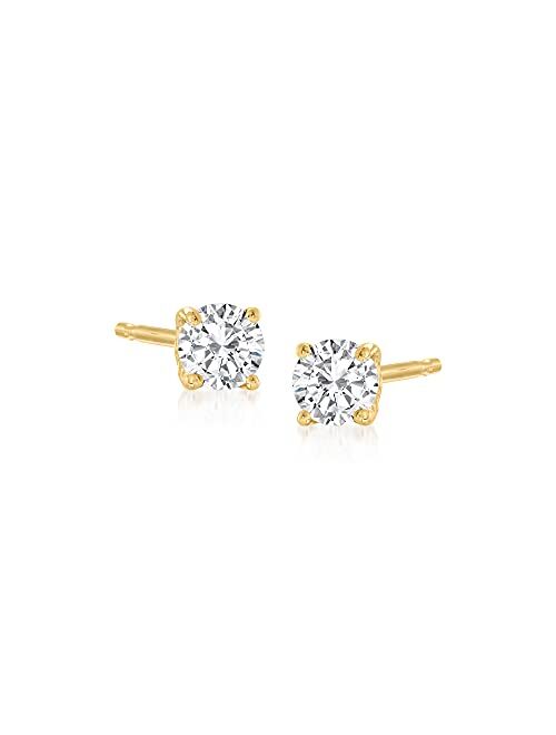 Ross-Simons 14kt Yellow Gold Round Diamond Stud Earrings I-J Color / I2-I3 Clarity