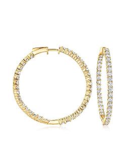 5.00 ct. t.w. Diamond Inside-Outside Hoop Earrings in 18kt Gold Over Sterling