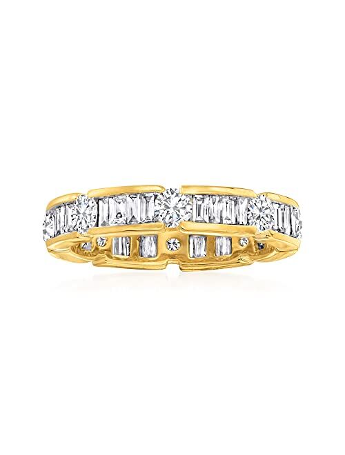 Ross-Simons 2.00 ct. t.w. Baguette and Round Diamond Eternity Band in 14kt Yellow Gold