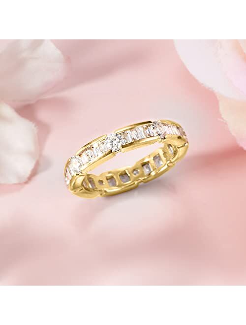 Ross-Simons 2.00 ct. t.w. Baguette and Round Diamond Eternity Band in 14kt Yellow Gold