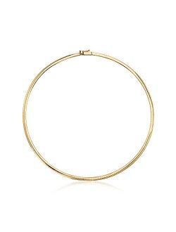 Italian 4mm 18kt Yellow Gold Omega Necklace