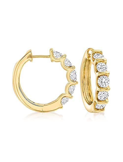Ross-Simons 2.00 ct. t.w. Diamond Hoop Earrings in 14kt Gold