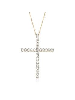 2.00 ct. t.w. Diamond Cross Pendant Necklace in 14kt Yellow Gold. 18 inches