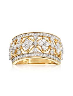 1.00 ct. t.w. Diamond Floral Ring in 14kt Yellow Gold