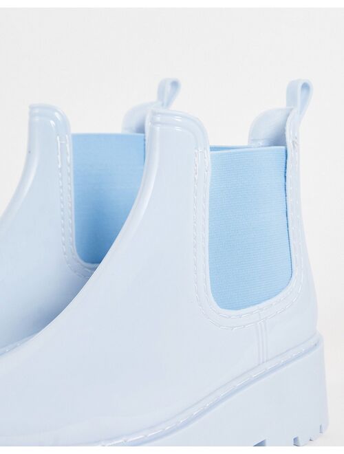 ASOS DESIGN Gadget chunky chelsea wellies in pastel blue