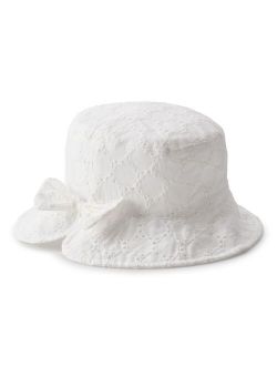 Baby / Toddler Girl White Eyelet Lace Bucket Hat