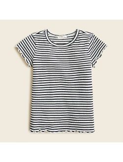 Girls' smocked T-shirt in stripe