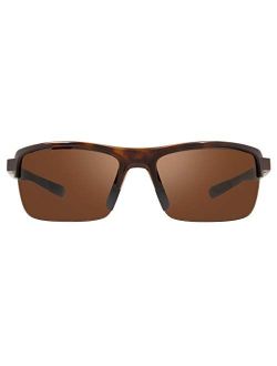 Sunglasses Crux N: Polarized Lens Filters UV, Semi-Rimless Rectangle Wrap Frame