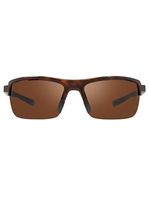 Revo Sunglasses Crux N: Polarized Lens Filters UV, Semi-Rimless Rectangle Wrap Frame
