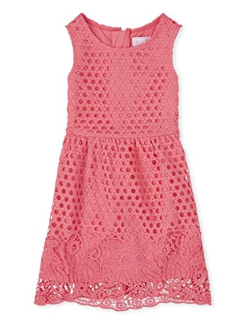 The Children's Place Girls Floral Eyelet Dress