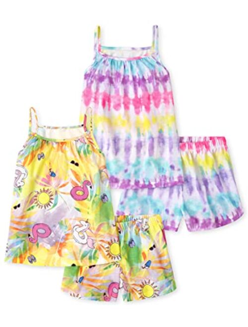 The Children's Place Girls Sleeveless Tank Top and Shorts 2 Piece Pajama Set