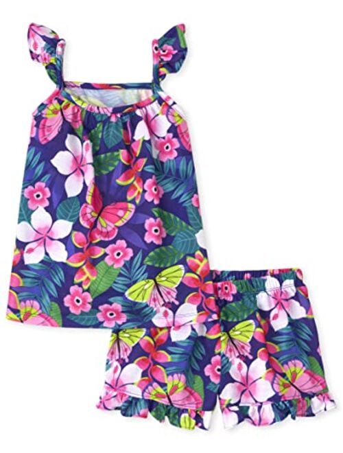 The Children's Place Girls Sleeveless Cami and Shorts 2 Piece Pajama Set
