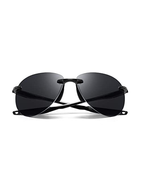 Revo Sunglasses Descend A: Polarized Lens with Rimless Aviator Frame
