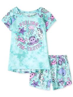 Girls Sleeve Top and Shorts 2 Piece Pajama Sets