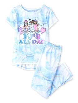 Girls Short Sleeve Top and Pants 2 Piece Pajama Sets