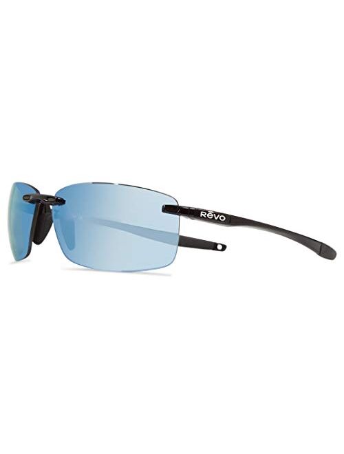 Revo Sunglasses Descend XL: Polarized Lens with Large Rimless Rectangle Frame
