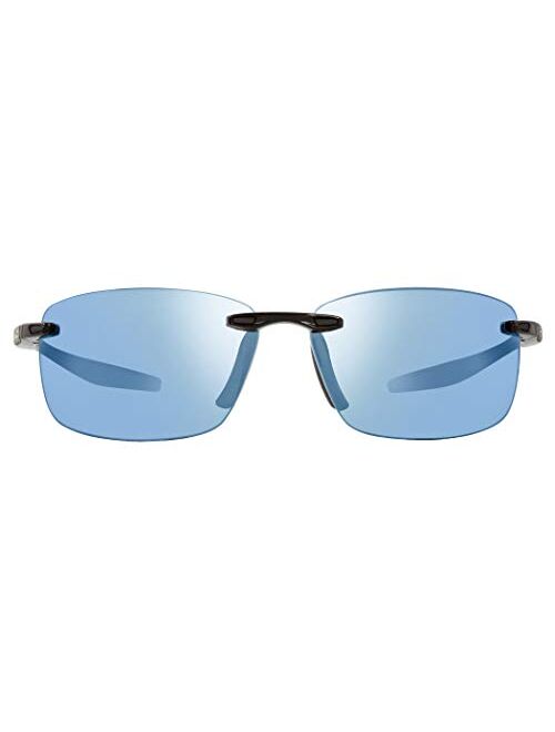 Revo Sunglasses Descend XL: Polarized Lens with Large Rimless Rectangle Frame