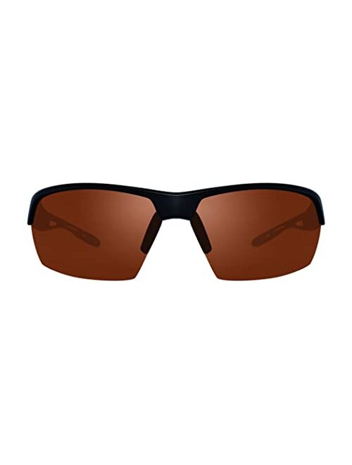 Revo Sunglasses Jett: Polarized Lens with Semi-Rimless Rectangle Wrap Frame