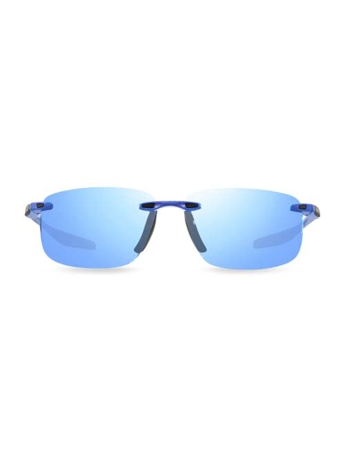 Revo Sunglasses Descend N: Polarized Lens Filters UV, Rimless Rectangle Frame