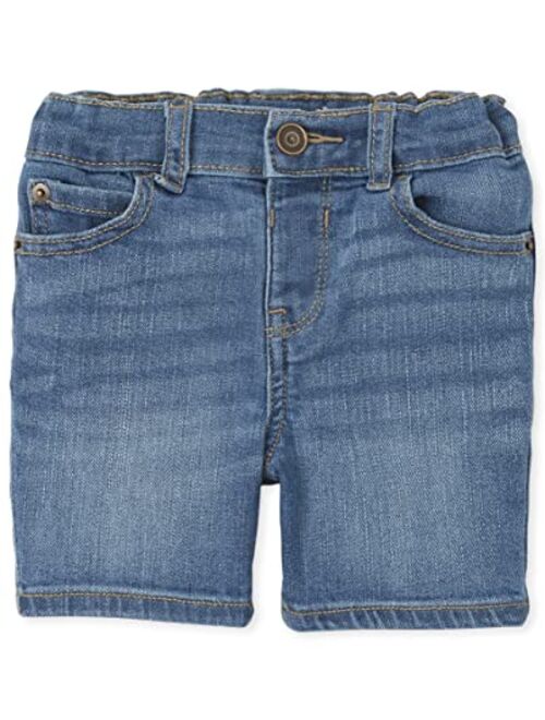 The Children's Place Baby and Toddler Boys Stretch Denim Shorts