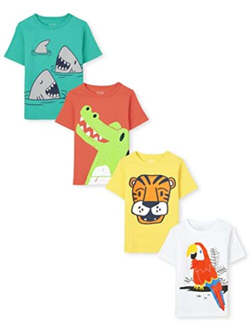 The Children's Place Baby Toddler Boys Short Sleeve Graphic T-Shirt 4-Pack